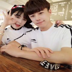 Harajuku wind couples dress summer 2017 new BF Korean tide loose clothes t-shirt female student class service XXL [recommendation 131~160 Jin] Black three sleeve
