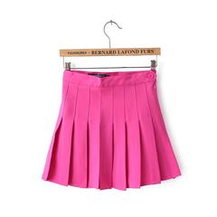 [] the wind was thin waist pleated skirt, playful tennis skirt anti suit a word skirt skirt pants XS Red in color