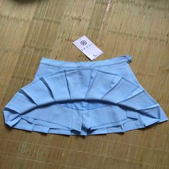 [] the wind was thin waist pleated skirt, playful tennis skirt anti suit a word skirt skirt pants XS Blue skirt version