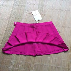 [] the wind was thin waist pleated skirt, playful tennis skirt anti suit a word skirt skirt pants XS Rose red skirt version