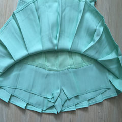 [] the wind was thin waist pleated skirt, playful tennis skirt anti suit a word skirt skirt pants XS Mint green skirt version