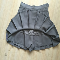 [] the wind was thin waist pleated skirt, playful tennis skirt anti suit a word skirt skirt pants XS Light grey skirt version