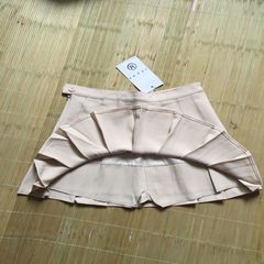 [] the wind was thin waist pleated skirt, playful tennis skirt anti suit a word skirt skirt pants XS Khaki Skirt version