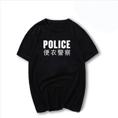 The original 17ss police tee 2017 summer T-shirt fashion lovers all-match short sleeved plainclothes police 3XL black
