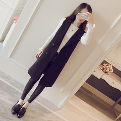In the autumn of 2017 new Korean loose slim sleeveless vest vest jacket in the spring and autumn long suit Ma Jianv M black
