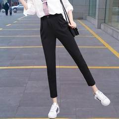 Haren pants size feet pants 2017 autumn all-match waisted pencil pants students relaxed casual pants suit 3XL black