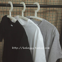 Hong Kong leisure T-shirt all-match wind retro Harajuku loose cotton short sleeved T-shirt and a backing lovers tide S black