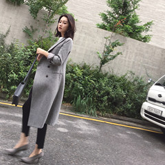 The ANNA - fall fashion temperament waist slim slim Suit Jacket Suit in the long spring and autumn female XS Gray -- 15 working days scheduled