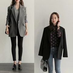 2017 spring and autumn Korean small casual suit, long commute thin long sleeved Suit Jacket Size simple tide XS black