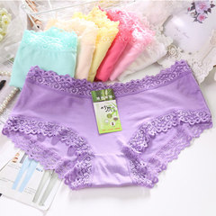 Girls underwear head cotton fabric waist lace cotton bamboo charcoal modal urban beauty 100% waist M 35-50 Jin C??? Send 6 random? 10?