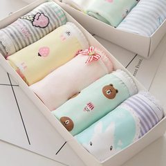 New value five gift packages, ladies cotton underwear girls College Japanese wind underwear F (1.8-2.2 feet wearing 55kg) Color