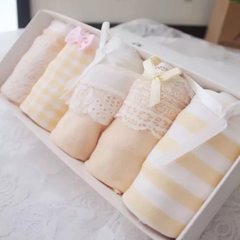New value five gift packages, ladies cotton underwear girls College Japanese wind underwear F (1.8-2.2 feet wearing 55kg) Five skin roses