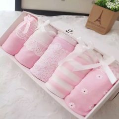 New value five gift packages, ladies cotton underwear girls College Japanese wind underwear F (1.8-2.2 feet wearing 55kg) Five pink roses