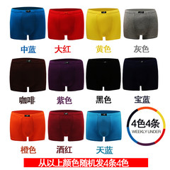 The 4 gift box men's underwear pants male underwear Boys Youth Movement modal size four pants angle L Random 4, 4 colors