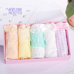 10 cartons of cotton candy colored girls underwear sweat absorbent breathable, bamboo charcoal fiber size waist briefs Big code 95-128 Jin 5 misty rain