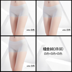 3 sexy seamless waist ladies lace pants bamboo fiber fabric four cotton female boxer briefs angle M (weight 80-110 Jin) White + white + white