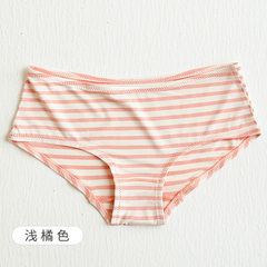 Fresh girl underwear female cotton crotch waist sense students lady briefs modal pants F (recommended 80-130 pounds) Light orange