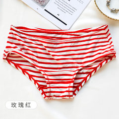 Fresh girl underwear female cotton crotch waist sense students lady briefs modal pants F (recommended 80-130 pounds) Rose red