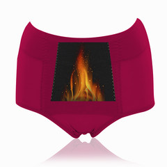 Ladies underwear female waist cotton cotton underwear pocket health warm house warm baby leakproof menstrual period underpants All waist 1.8-2 feet Grape red