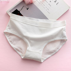 Ladies Cotton fabric cotton underwear briefs waist waist cute sexy girls breathable Japanese students M white