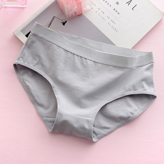 Ladies Cotton fabric cotton underwear briefs waist waist cute sexy girls breathable Japanese students M gray
