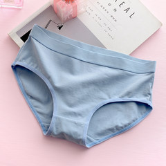 Ladies Cotton fabric cotton underwear briefs waist waist cute sexy girls breathable Japanese students M blue