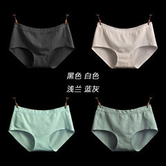 [4 packs of mail] ladies, one piece of no trace underwear, girls, cotton pockets, hip briefs [coupons] this full 2 group minus 15 yuan Lace - Black / White / pale blue / blue grey