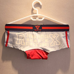 Men's underwear Metrosexual low waist pants cotton cotton print four slim pants male 2 shipping angle M RX- gray