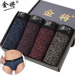 Special offer every day gold men's underwear male youth modal Cotton Briefs middle-aged waist breathable cotton L Modal force field: