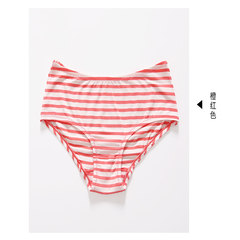 Personal diary based striped minimalist art and comfortable cotton modal women's low waist underwear briefs Hip 84-100 recommendations Orange red