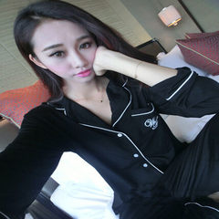 Leisure modal female age thin cotton pajamas gown summer clothes suit Home Furnishing month long sleeved couple XS Pink