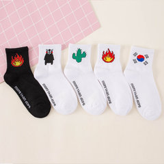 The children in the stockings, socks. The wind wind is male two Korea Harajuku fringe bar autumn tide movement stockings Size 35-44 5 color logo