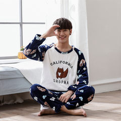 Fall and winter flannel pajamas, men's fat XL, coral velvet pajamas, men's long sleeved home suits Trumpet XL (168\120 Jin) Little squirrel boy