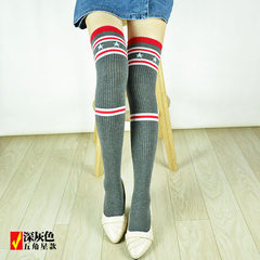 Anti-skid socks socks stockings silicone tube socks female Japanese lady winter, piles of thigh high socks socks Size 35-44 (a dark star)