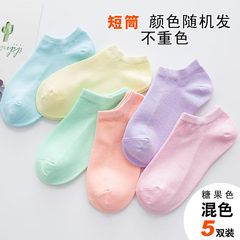 Cotton socks socks children in autumn and winter in winter, thick black and white high pure cotton socks. Ms. tube Size 35-44 Socks, candy, 5 pairs of colors