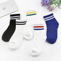 The Department of all-match children socks socks Korean Korean Academy two male students winter wind Harajuku bar stockings Size 35-44 Middle barrel two bar 5 double mix and match