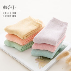 Children's socks thicken in winter, warm cotton socks with medium cylinder socks, winter extra thick, pregnant women's wool terry cloth Size 35-44 The candy color system of thickened Terry