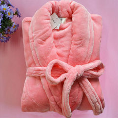 Autumn and winter flannel bathrobe Nightgown lady thickening in the long section of men's coral fleece bathrobe bathrobe Nightgown lovers Size (bust within 3 feet) Female meat stamp