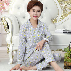 Female cotton long sleeved pajamas autumn autumn old lady mother cotton cardigan middle-aged women Home Furnishing suit M [suggestion 80-100 Jin] S-227