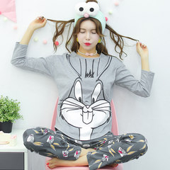 Yi Xi smelt one thousand with spring and autumn ladies pajamas cotton long sleeved cotton Home Furnishing SUIT XL fat MM summer L (recommended 100-120 Jin) MY6646