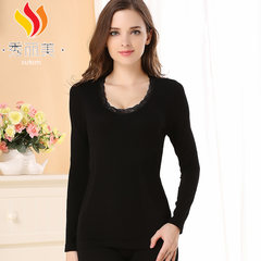 Special offer every day youth long johns Ms. cotton thin tight students modal thermal underwear sets F Elegant black