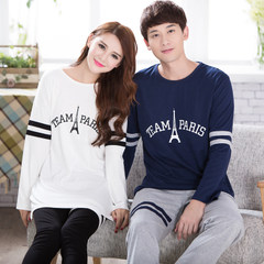 In the spring and autumn season, lovers' pajamas, long sleeves, men's and women's yards, pure cotton home clothes, pure cotton women's autumn and winter Pajamas Set Men's M code (pure cotton / cotton) Nine thousand nine hundred and five