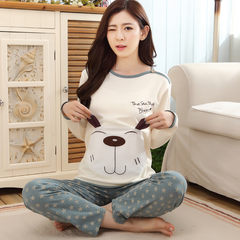 Special offer every day in spring and autumn. Ms. cotton long sleeved pajamas cartoon winter leisure suit Home Furnishing L code (no pilling, no fading) Long cartoon dog girl