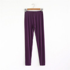 Single modal female wearing long johns tight body thin cotton pants pants line extended simple backing 160 (M) Dark purple