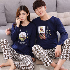 In spring and autumn, pure cotton lovers' pajamas and women's long sleeve trousers can be worn outside men's Cotton autumn and winter clothes suit Female M code Camouflage bear long sleeve