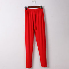 High waist pants pants cotton modal size warm pants add fertilizer increased 200 pounds of fat thin pants wearing autumn mm XXXXL (190-230 Jin) Bright red