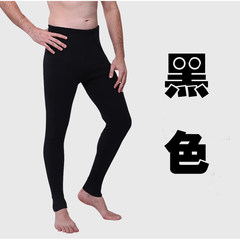 Men's cotton slim pants Long Johns male single elderly men size conventional warm long johns backing 170 (L) black