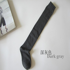 Socks female Korean matte long barrel Japanese high socks and cotton socks thigh silicon gel not reflective Size 35-44 Dark gray (barrel length 50 cm)