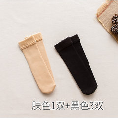 In the stockings with thick autumn winter warm cashmere lady thick wool socks and stockings, a child - South Korea OPP buy 10 get 2 bags softcover [] Plush Socks - skin color 1+ Black 3