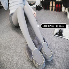 Thin grey legs pantyhose velvet backing anti hook silk socks children in the spring and autumn thick thick matte silk stockings F 40D through the flesh - Moonlight grey